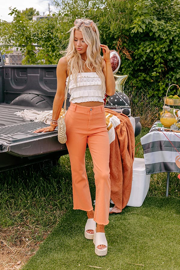 The Quinn High Waist Ankle Flare in Orange