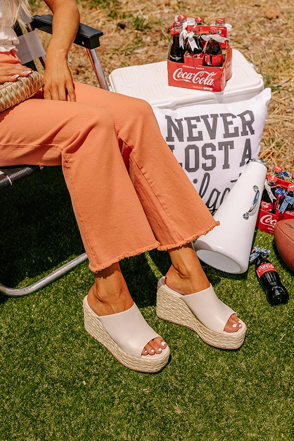 The Lizzie Faux Leather Wedge in Cream