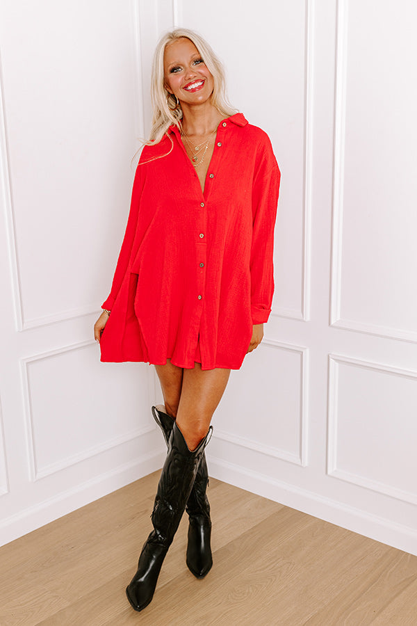 Breezy Chic Romper in Red