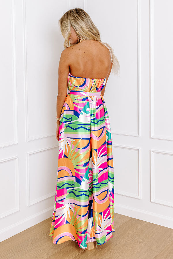 Paradise Palette Satin Maxi Dress   