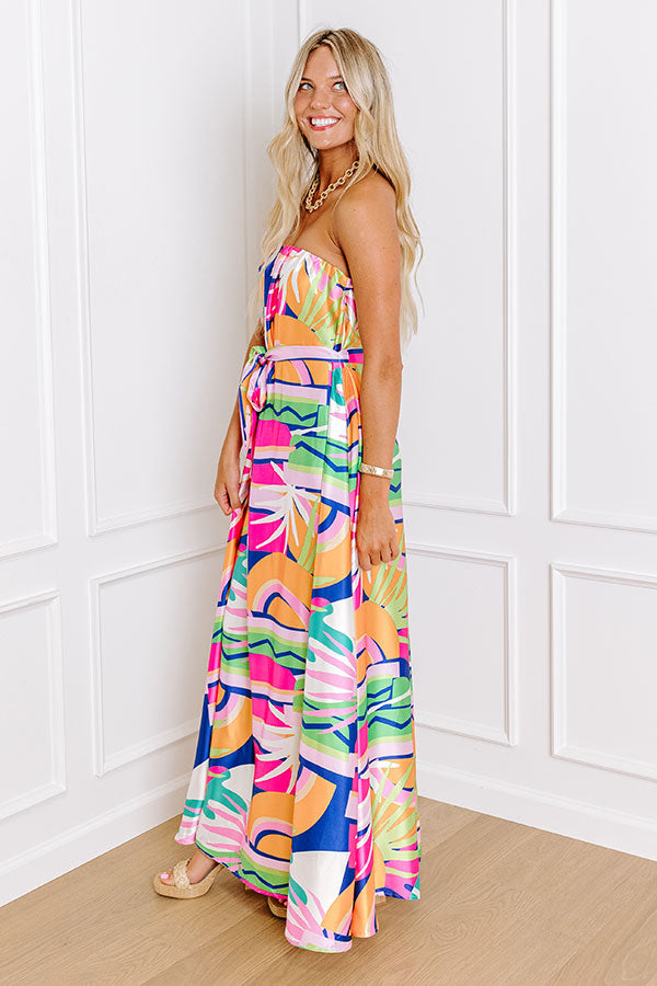 Paradise Palette Satin Maxi Dress