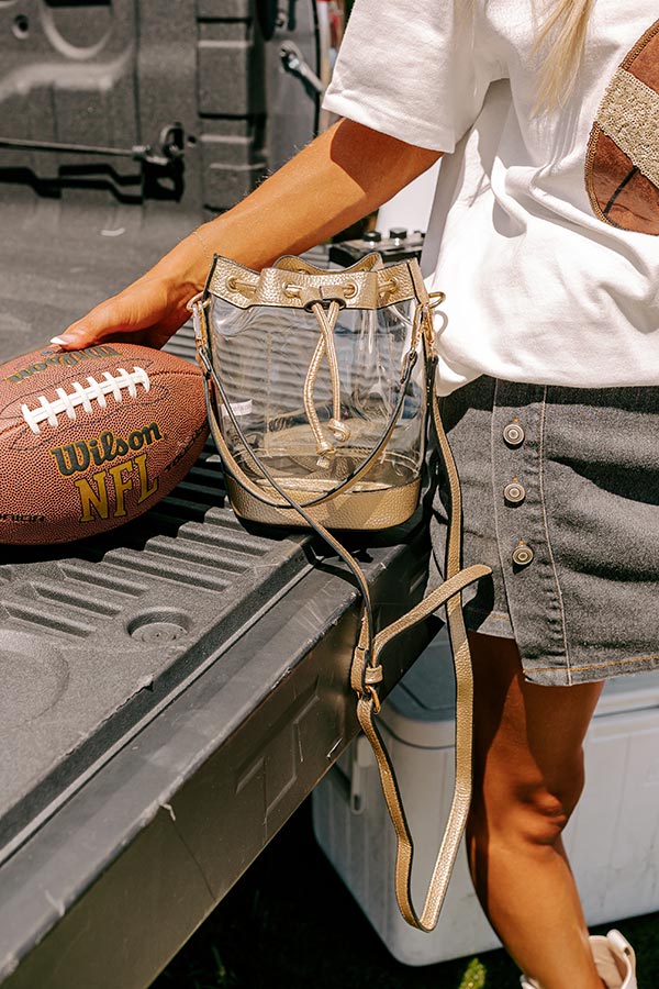 Pep Rally Ready Bucket Bag in Gold