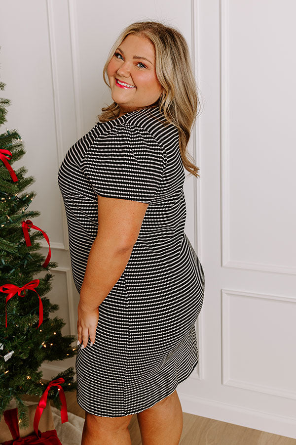 Social Charm Stripe Mini Dress Curves