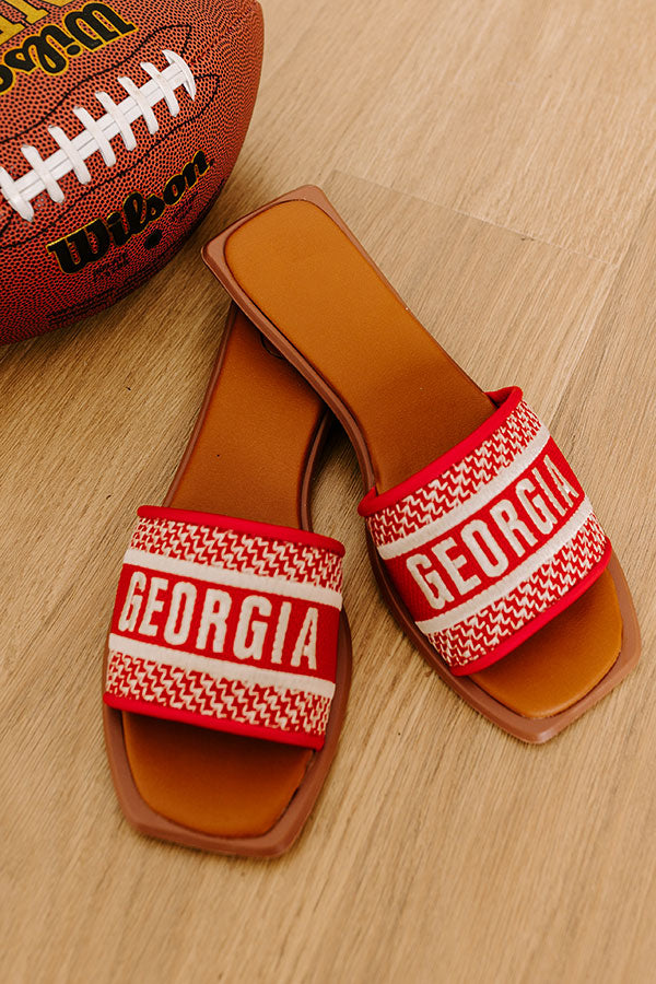 Georgia Embroidered Sandal in Red