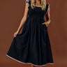 Mimosa Mingle Smocked Midi in Black Image - 1