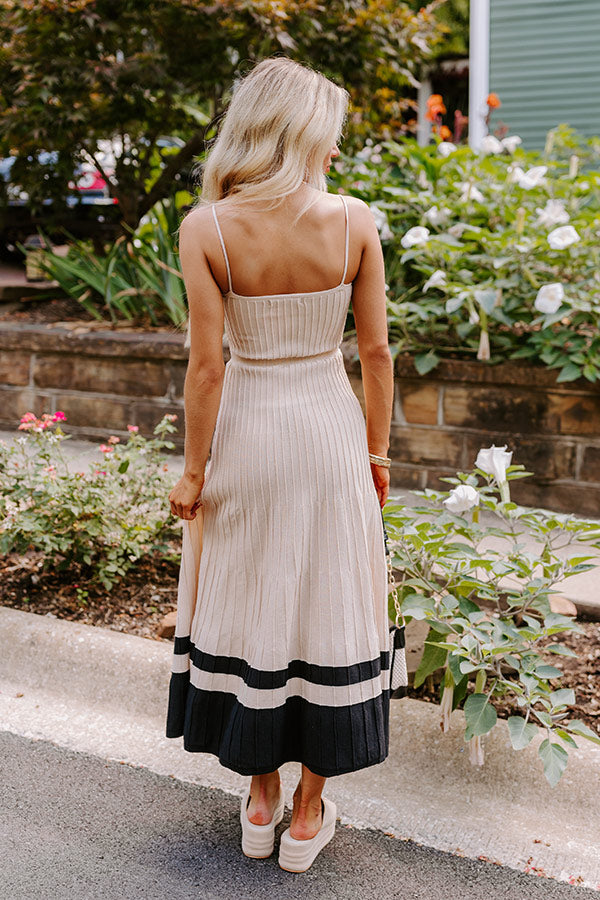 Coastal Cutie Ribbed Maxi Dress in Beige L / Beige Coastal Cutie Ribbed Maxi Dress in Beige L / Beige