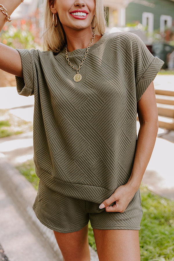 Coffee And Chit Chat Shift Top in Olive