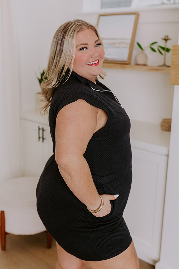 Coffee Run Cutie Romper in Black Curves