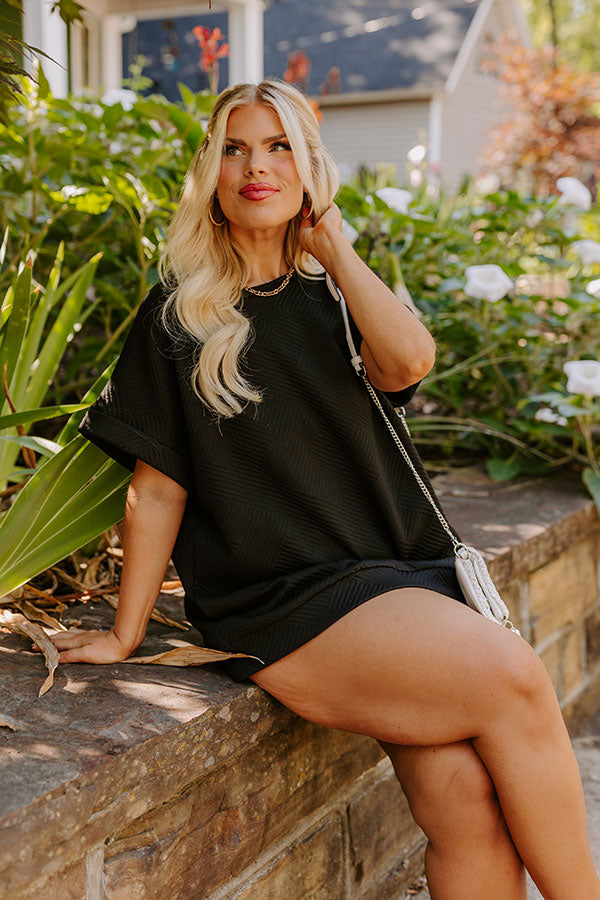 Coffee And Chit Chat Shift Top in Black Curves