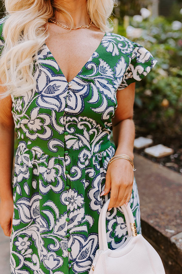 Front Porch Sippin' Maxi Dress in Hunter Green Curves