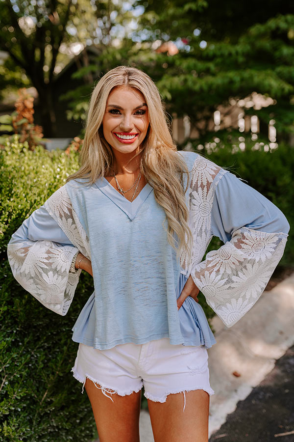 Tucson Market Knit Top in Sky Blue