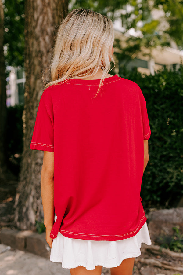 Field Day Letter Patch Tee in Red