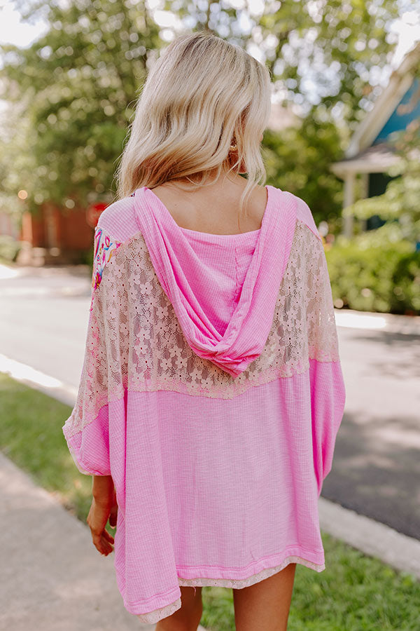 Peaceful Pause Lace Top in Pink
