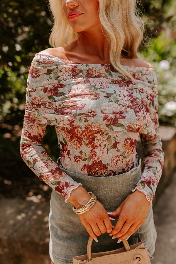 Subtle Charmer Mesh Floral Bodysuit