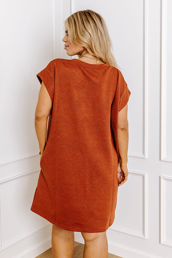 Sunny Days Shift Dress in Rust Curves
