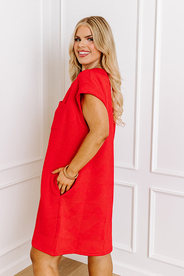 Sunny Days Shift Dress in Red Curves