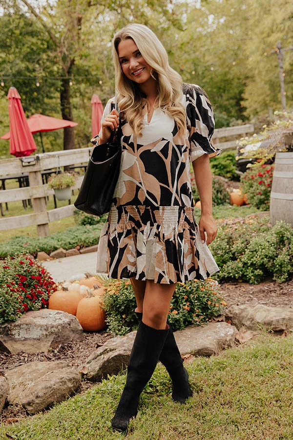 Charleston Trip Floral Mini Dress in Black Image - 1