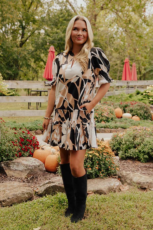 Charleston Trip Floral Mini Dress in Black Image - 2