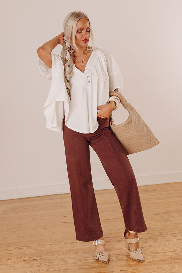 London Landscape Linen-Blend Top in White Image - 1