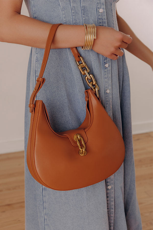 Country Yard Dreaming Faux Leather Purse in Camel Image - 1