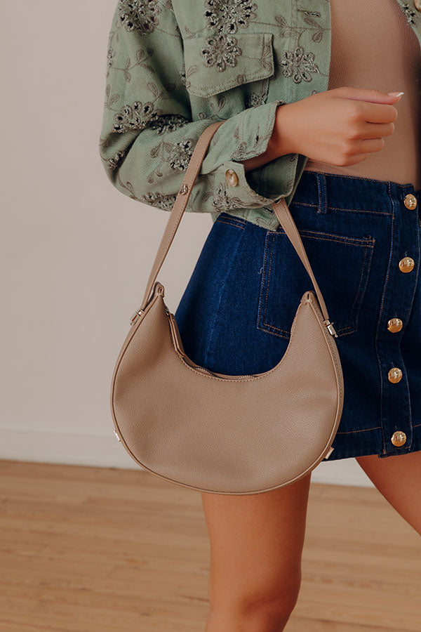 Chic Moment Faux Leather Purse In Mocha