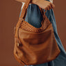 Luxe Lifestyle Faux Leather Tote In Brown Image - 1