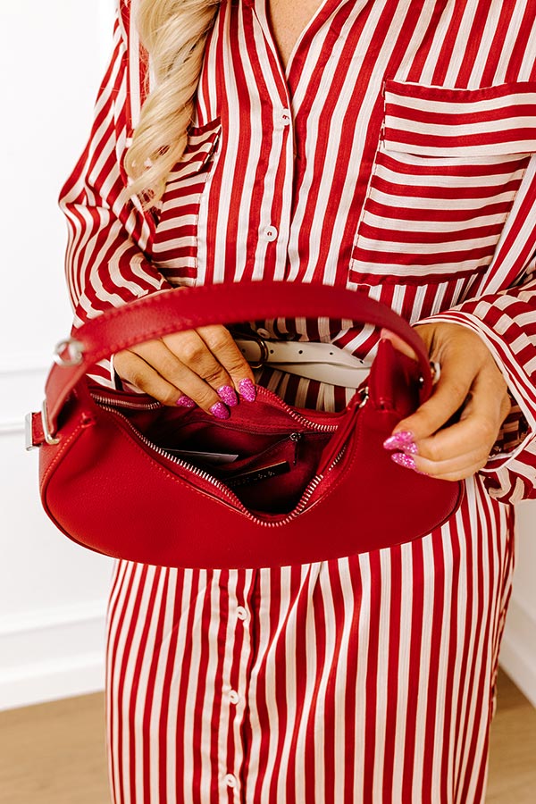 Chic Moment Faux Leather Purse In Red