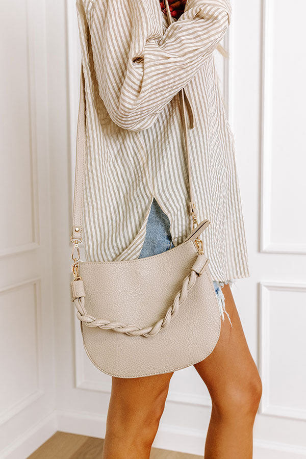 Allure Avenue Faux Leather Purse In Oatmeal