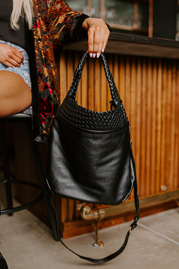 Luxe Lifestyle Faux Leather Tote In Black