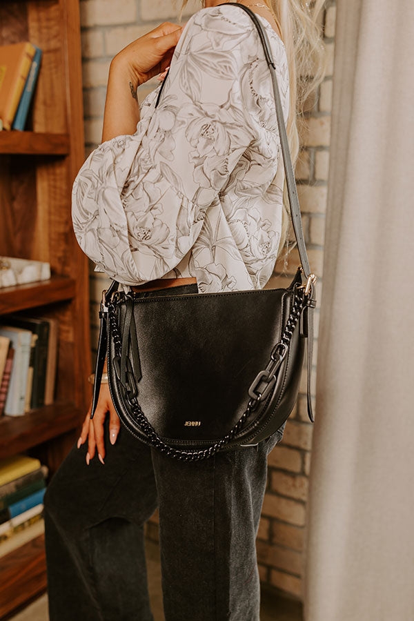 Uptown Allure Faux Leather Crossbody In Black