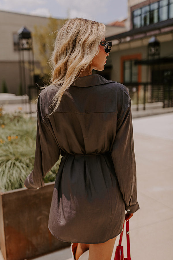 Runway Revelry Romper in Charcoal