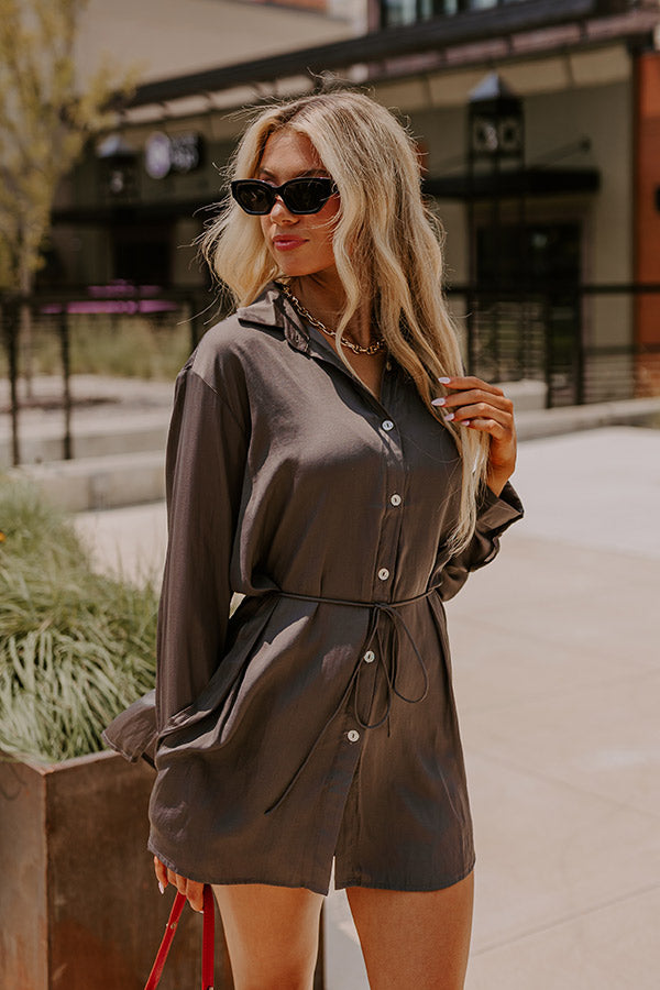 Runway Revelry Romper in Charcoal