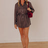 Runway Revelry Romper in Charcoal Image - 1