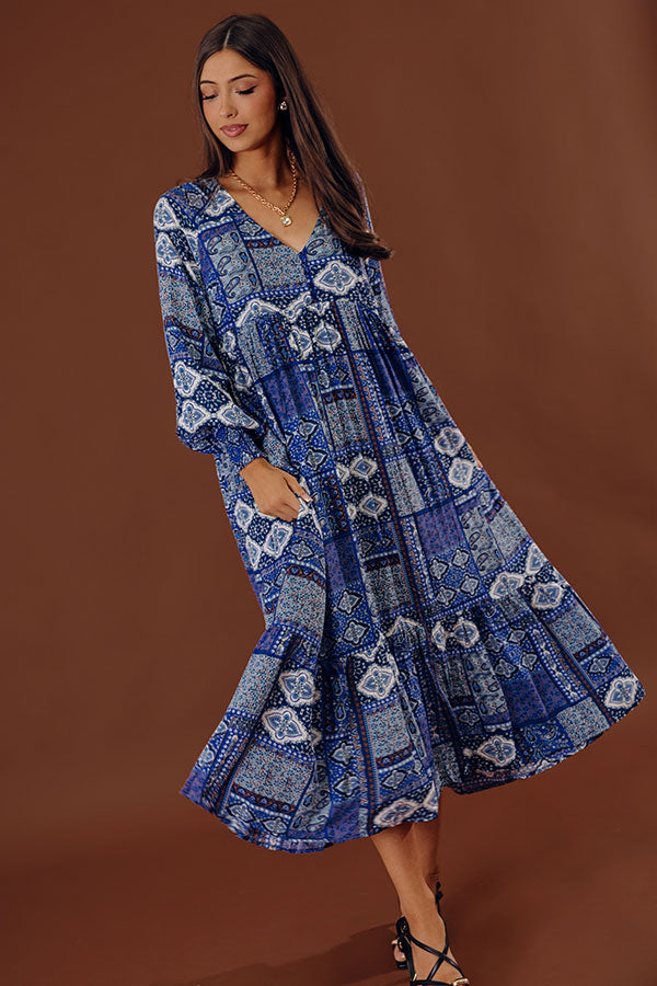 Orchard Oasis Paisley Maxi Dress in Blue Image - 1