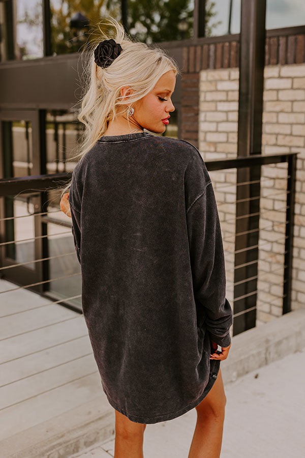 Cozy Classic Sweatshirt Mini Dress in Vintage Black