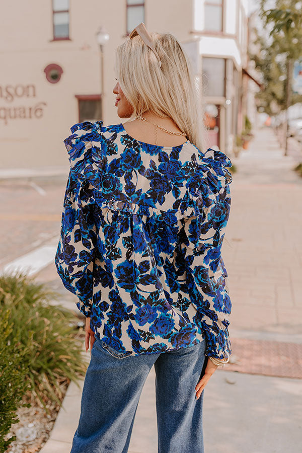 English Rose Garden Ruffle Top