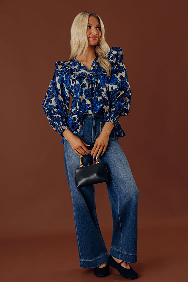 English Rose Garden Ruffle Top