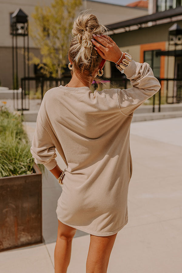 Cozy Classic Sweatshirt Mini Dress in Oatmeal Cozy Classic Sweatshirt Mini Dress in Oatmeal