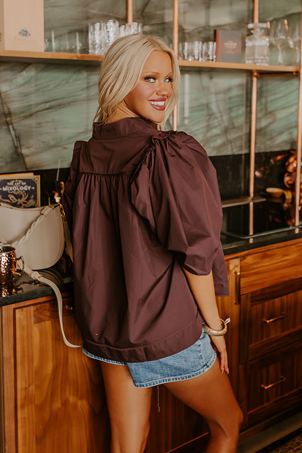 Paris Nights Button Up in Windsor Wine