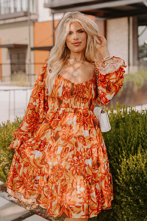 Fall Foliage Smocked Mini Dress Curves – Impressions Online Boutique