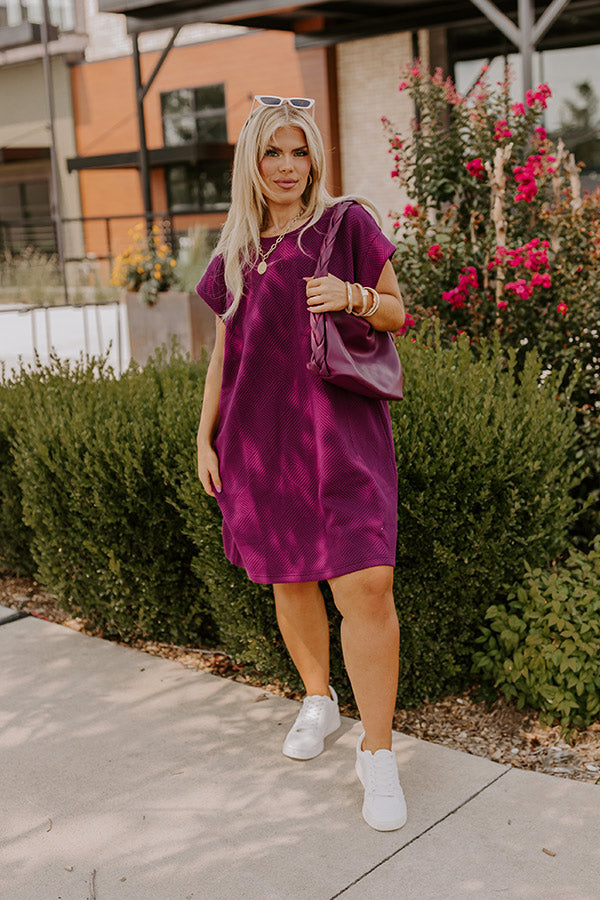 Sunny Days Shift Dress in Royal Plum Curves