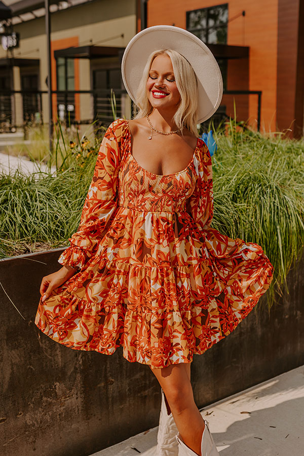 Fall Foliage Smocked Mini Dress – Impressions Online Boutique Fall Foliage Smocked Mini Dress – Impressions Online Boutique