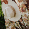 Posh Moment Faux Suede Fedora in Ivory Image - 1
