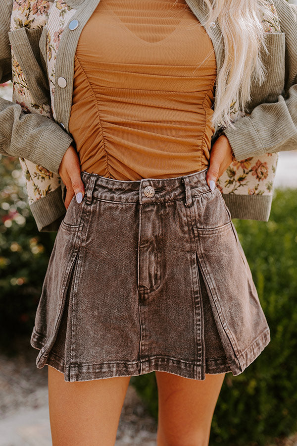 The Harper High Waist Denim Skort