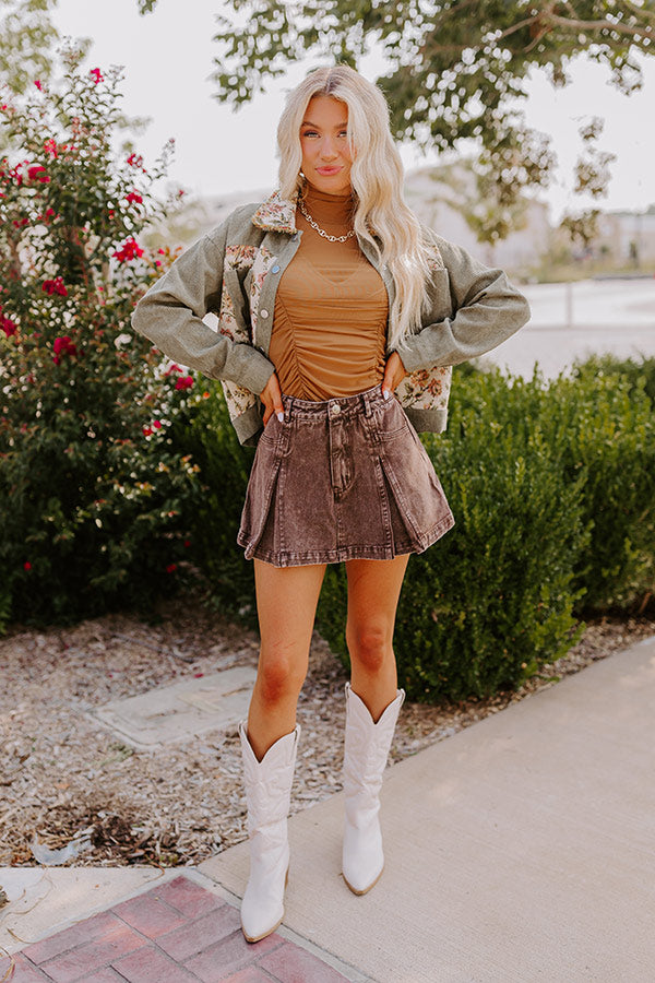 The Harper High Waist Denim Skort