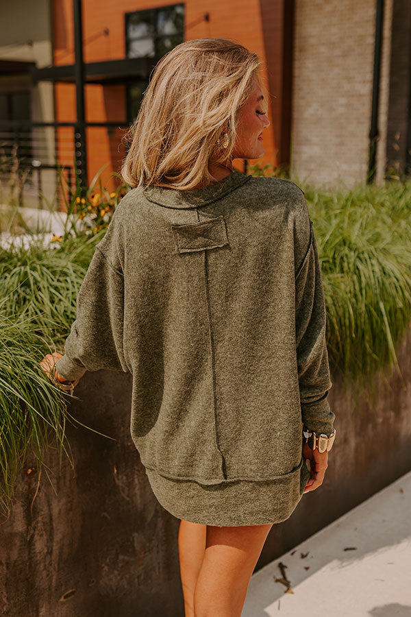 Cue The Cozy Oversized Sweater in Olive