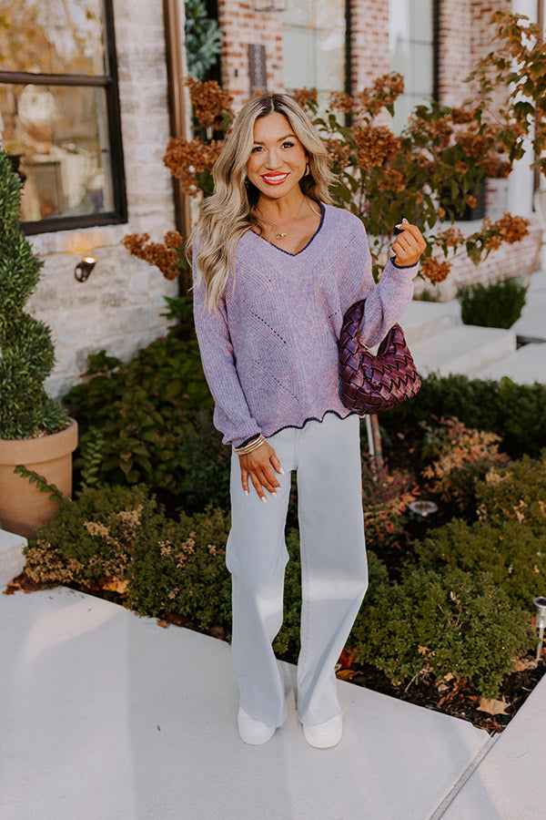 Falling For Cozy Knit Sweater in Dusty Purple