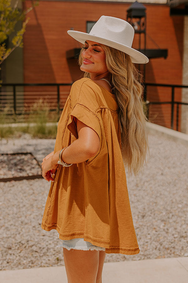 Full Of Charm Shift Top in Camel