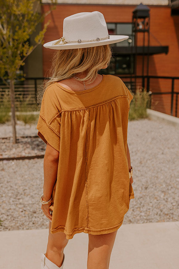 Full Of Charm Shift Top in Camel