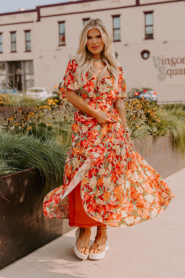 Fall Harvest Floral Maxi Dress Curves Fall Harvest Floral Maxi Dress Curves
